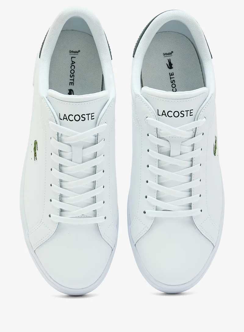 Lacoste WHT/DK GRN Powercourt 125 Low Top Sneakers for Men | Best Price UAE