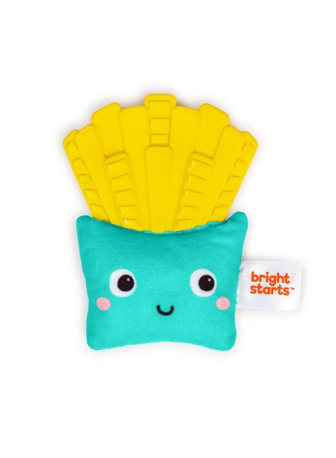 Bright Starts Side of Smiles French Fry Teether Toy with Crinkle Textures, Baby Teething Toy, BPA Free, Unisex, 3 Months+ - Image 1