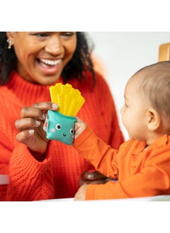 Bright Starts Bright Starts Side of Smiles French Fry Teether Toy with Crinkle Textures, Baby Teething Toy, BPA Free, Unisex, 3 Months+  - Image 4