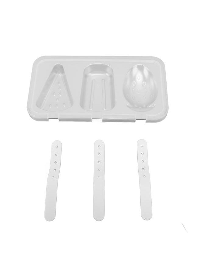 Thoraya - Ice Cream Molds Silver with Lid Ice Pop Molds Stainless Steel 3 Cavity with Stick Reusable Versatile Ice Pop Maker for Kitchen - Image 1