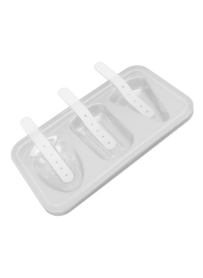Thoraya - Ice Cream Molds Silver with Lid Ice Pop Molds Stainless Steel 3 Cavity with Stick Reusable Versatile Ice Pop Maker for Kitchen - Image 1