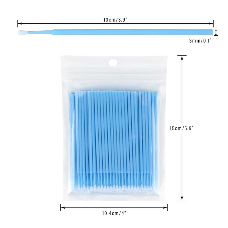 g2plus Micro Swabs - 100pcs Cotton Swabs for Makeup, Blue Disposable Applicators Brush for Nails, Eyeliner and Lash Tech Supplies - Image 2
