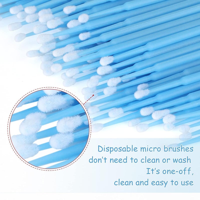 g2plus Micro Swabs - 100pcs Cotton Swabs for Makeup, Blue Disposable Applicators Brush for Nails, Eyeliner and Lash Tech Supplies - Image 3