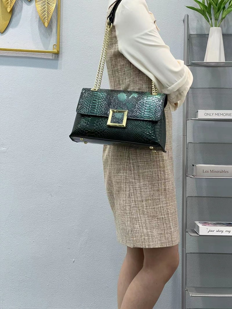 Fashion Bright Leather Women'S Bag All-Match Handbag Middle-Aged Women'S Mother Bag Shoulder Crossbody Bag Underarm Bag - Image 1
