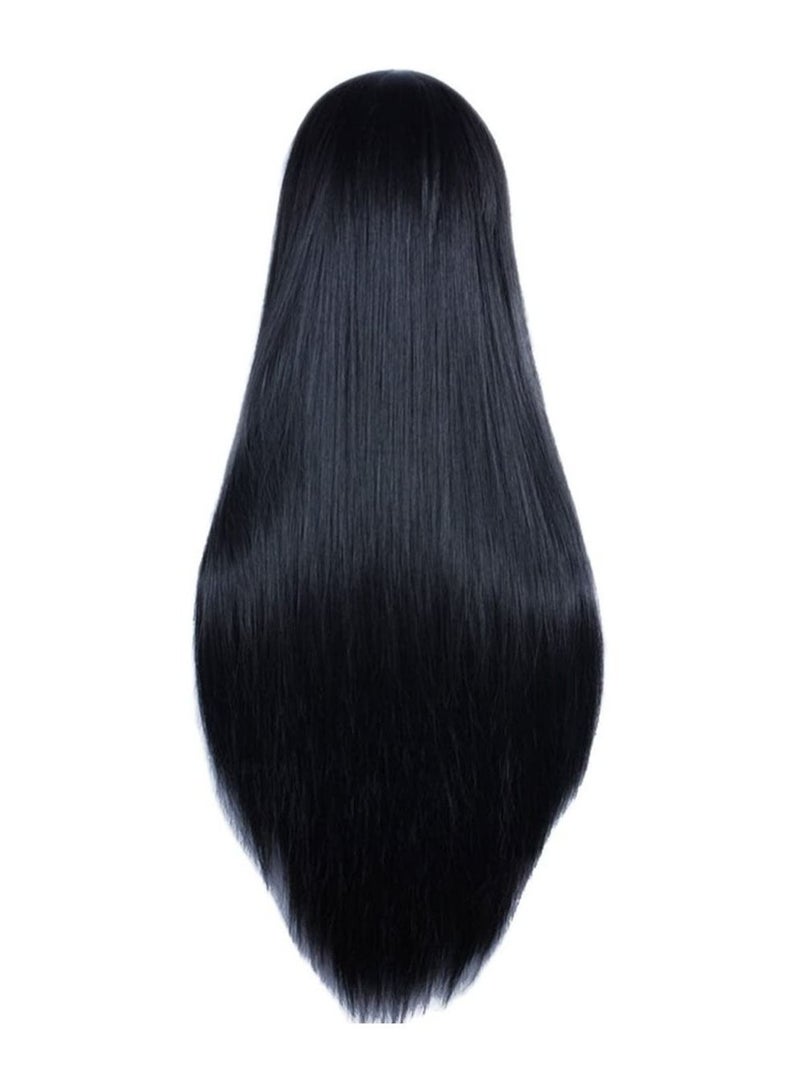 إستيل شعر مستعار Estelle بطول 32 بوصة 80 سم طويل مستقيم أنيمي أزياء المرأة تأثيري باروكة شعر مستعار للحفلات مع غطاء شعر مستعار مجاني أسود - Image 5