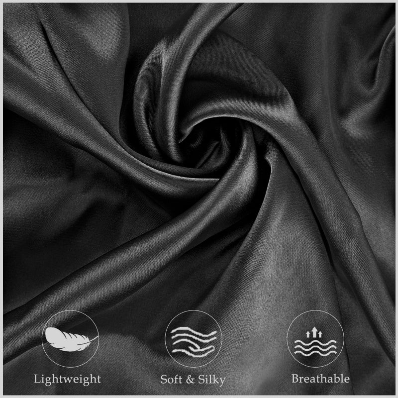 Zelimun Satin Pillowcase for Zelimun Cervical Pillow, Ergonomic Case, Smooth & Soft Pillowcase, Black Pillow Cover with Zipper - Image 4