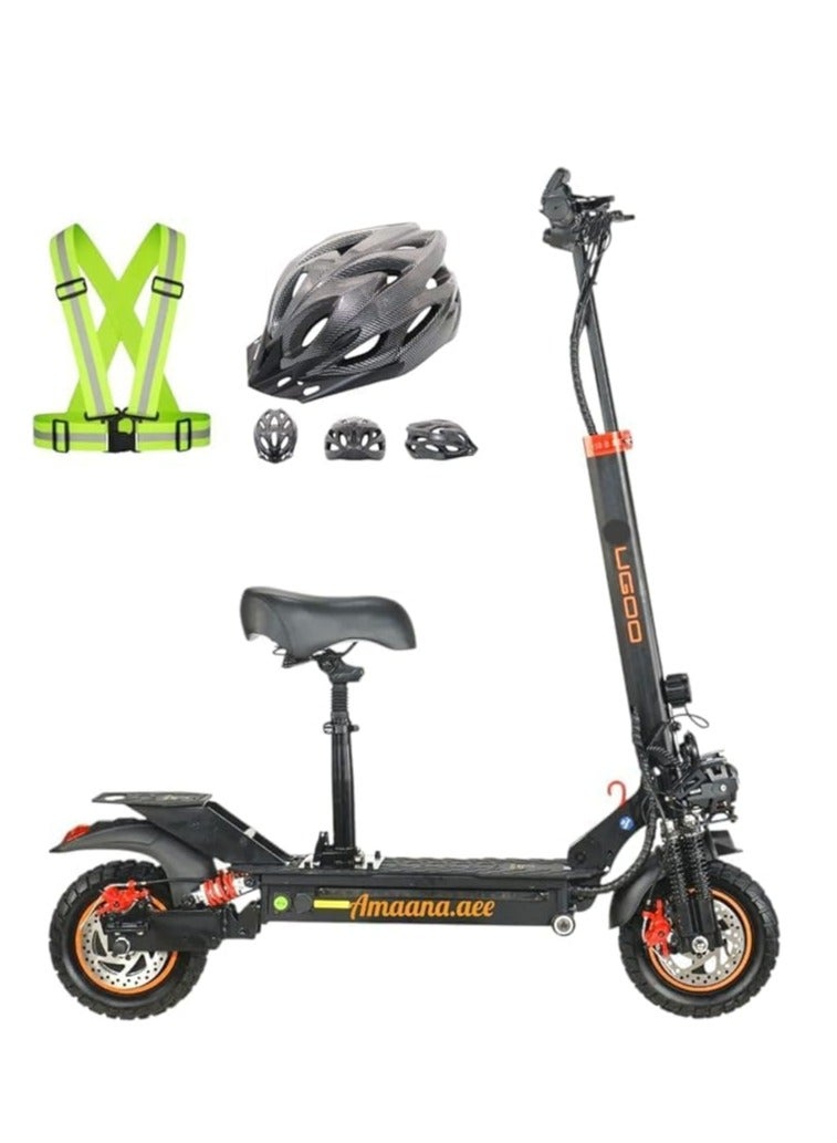 كوجو كيرين سكوتر كهربائي T5 2025، محرك 500 واط، بطارية 56.6 فولت 13 أمبير، أضواء LED، 15/25/55 كم/ساعة، قابل للطي والتعديل، مع عداد شاشة LED ضخم، مع خوذة وسترة هدايا مجانية. - Image 1