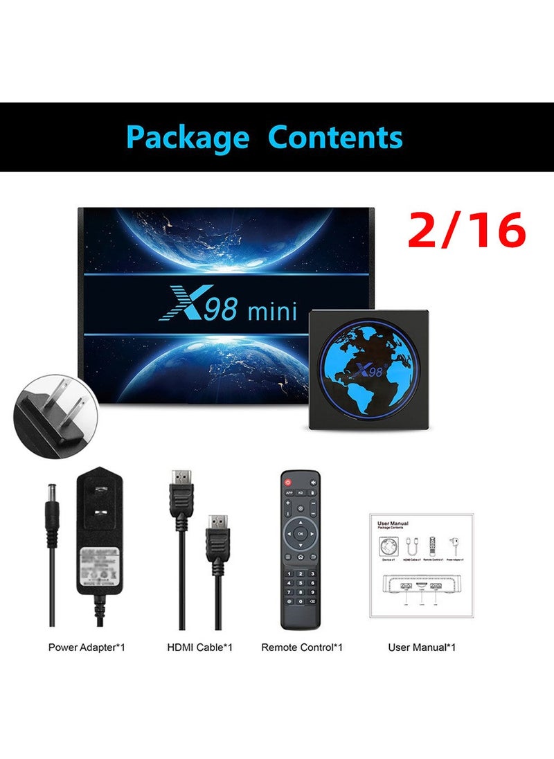 1 x 5 pcs X98mini 4K Android 11 TV Box S905W2 5G Dual WiFi Bluetooth 2/16 【US Standard】 