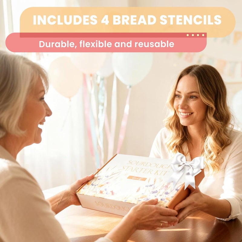 SWAKIK18 Plus Sourdough Starter Kit Set Sourdough Bread Baking Supplies Great Gift Beginners Bread Makers 24oz Fermentation Jar 9" and 10" Silicone Banneton Bread Proofing Basket, Dough Whisk - Image 4