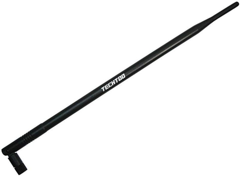 TECHTOO 9dBi Omni WiFi Antenna with RP-SMA Connector for Wireless Network Router/USB Adapter/PCI PCIe Cards/IP Camera/Wireless Range Extender(1-Pack) - Image 1