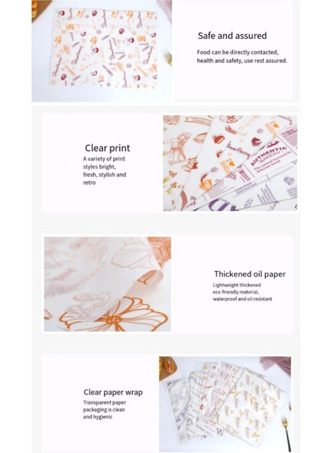 100 Sheets Of Dinner Plate Paper Disposable Oil-Proof Tray Paper Hamburger Paper Bread Oil-Absorbing Paper Fried Chicken Wrapping Paper Barbecue Paper Pad - Image 5