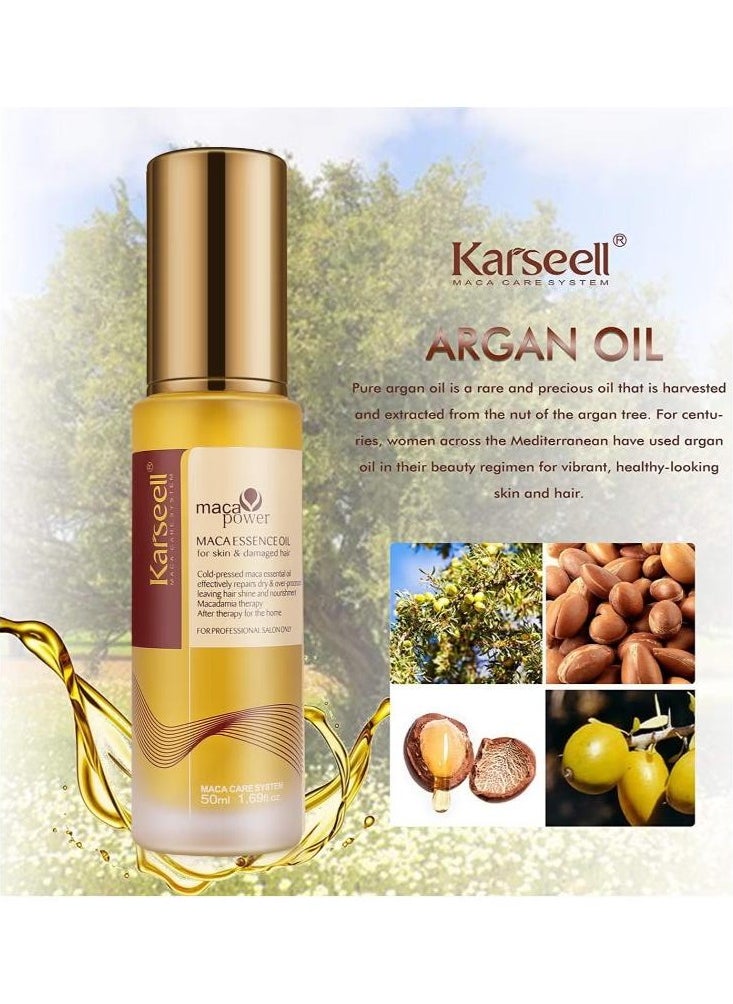 Karseell Karseell Collagen Hair Treatment - Deep Repair Mask 500ml - Argan Oil Hair Serum for Dry Damaged Hair 50ml - All Hair Types  - Image 3