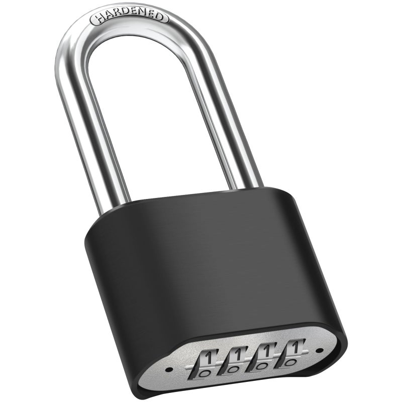 25in Long Shackle Combination Lock Diyife Large Outdoor Weatherproof Padlock Design of Hidden Password High Security Resettable Combination Lock for Locker Home School Garage Gate Garden