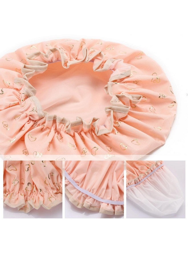 Tbestmax 4 Pcs Shower Caps Hat For Women And Girl Reusable Waterproof Bath Cap Double Waterproof Layers - Image 3