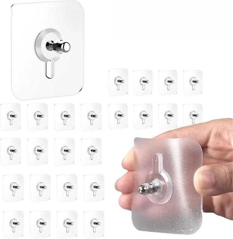 100 قطعة من الخطافات اللاصقة البيضاء، خطافات حائط ذاتية اللصق للمطبخ والحمام - Image 1