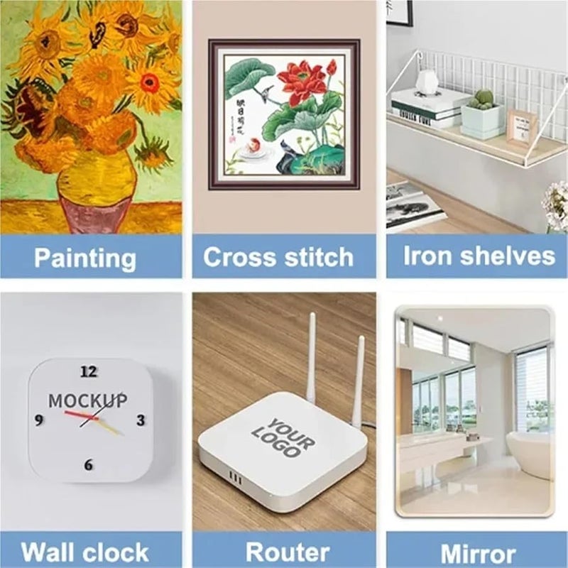 100 قطعة من الخطافات اللاصقة البيضاء، خطافات حائط ذاتية اللصق للمطبخ والحمام - Image 5