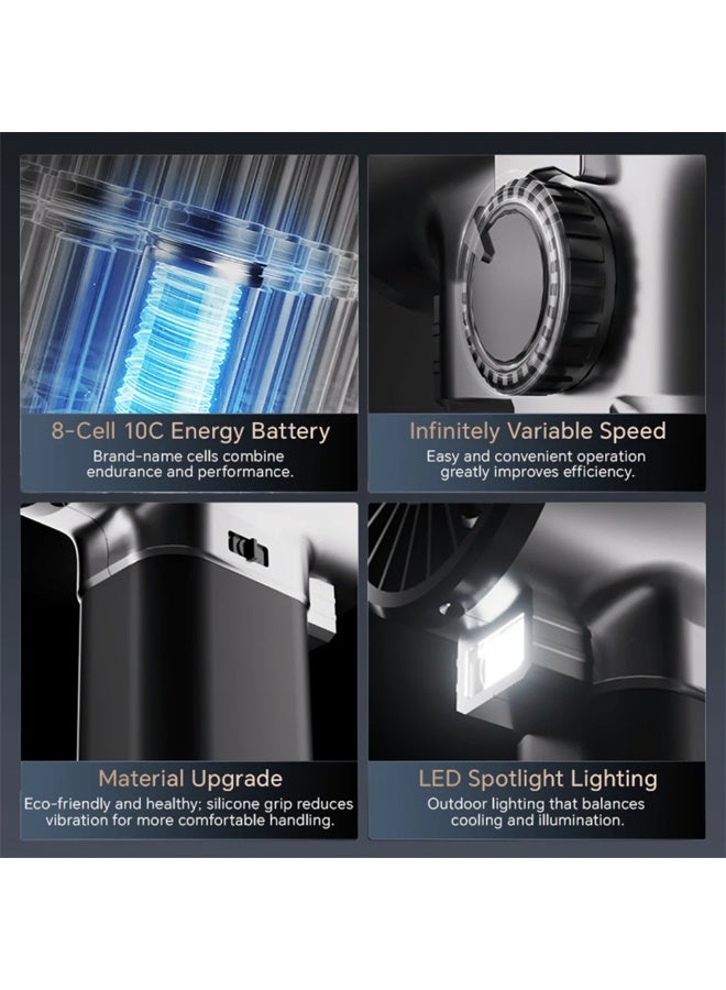 بوستر مروحة هواء لاسلكية Booster TF64A2، مجفف توربو بقوة 50,000 دورة في الدقيقة، 750 واط، مخصصة لتجفيف الأوراق – منظف غبار محمول وقابل لإعادة الشحن للسيارة، المنزل، المكتب وأجهزة الكمبيوتر. - Image 4