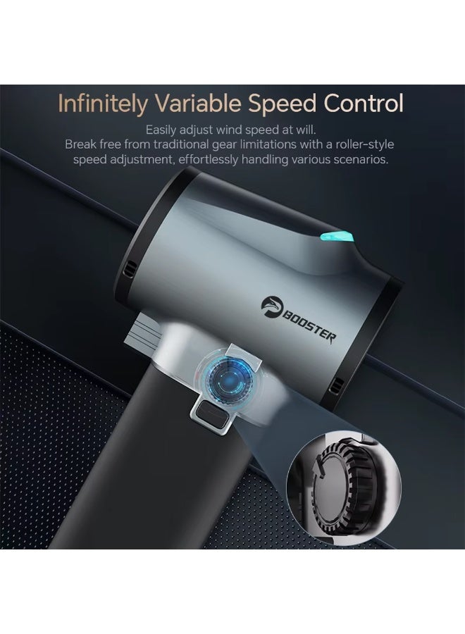 بوستر مروحة هواء لاسلكية Booster TF64A2، مجفف توربو بقوة 50,000 دورة في الدقيقة، 750 واط، مخصصة لتجفيف الأوراق – منظف غبار محمول وقابل لإعادة الشحن للسيارة، المنزل، المكتب وأجهزة الكمبيوتر. - Image 3
