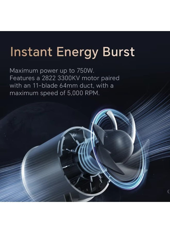 بوستر مروحة هواء لاسلكية Booster TF64A2، مجفف توربو بقوة 50,000 دورة في الدقيقة، 750 واط، مخصصة لتجفيف الأوراق – منظف غبار محمول وقابل لإعادة الشحن للسيارة، المنزل، المكتب وأجهزة الكمبيوتر. - Image 2