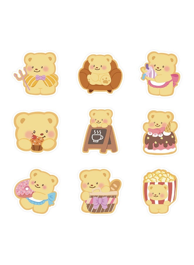 NIBEMINENT 50 Pcs Butter Bear Deco Kit Waterproof Stickers, High Definition Printing Bright Colors, Suitable for Laptop Skateboard Luggage Water Bottle Guitar DIY - Image 2