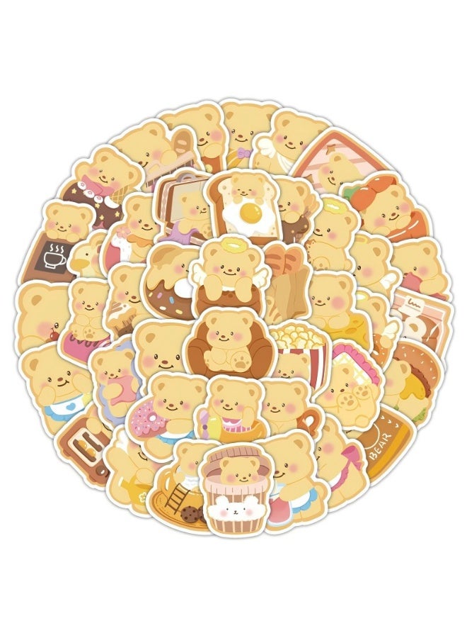 NIBEMINENT 50 Pcs Butter Bear Deco Kit Waterproof Stickers, High Definition Printing Bright Colors, Suitable for Laptop Skateboard Luggage Water Bottle Guitar DIY - Image 1