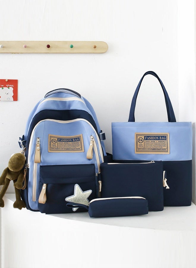 DUNISO 4PCS Kids School Backpack Set Canvas Laptop School Bag Sets for Kids with Tote Bag,Shoulder Bag,Pencil Box,Large-capacity Bookbag for Girls Boys Back to School Supplies - Image 5