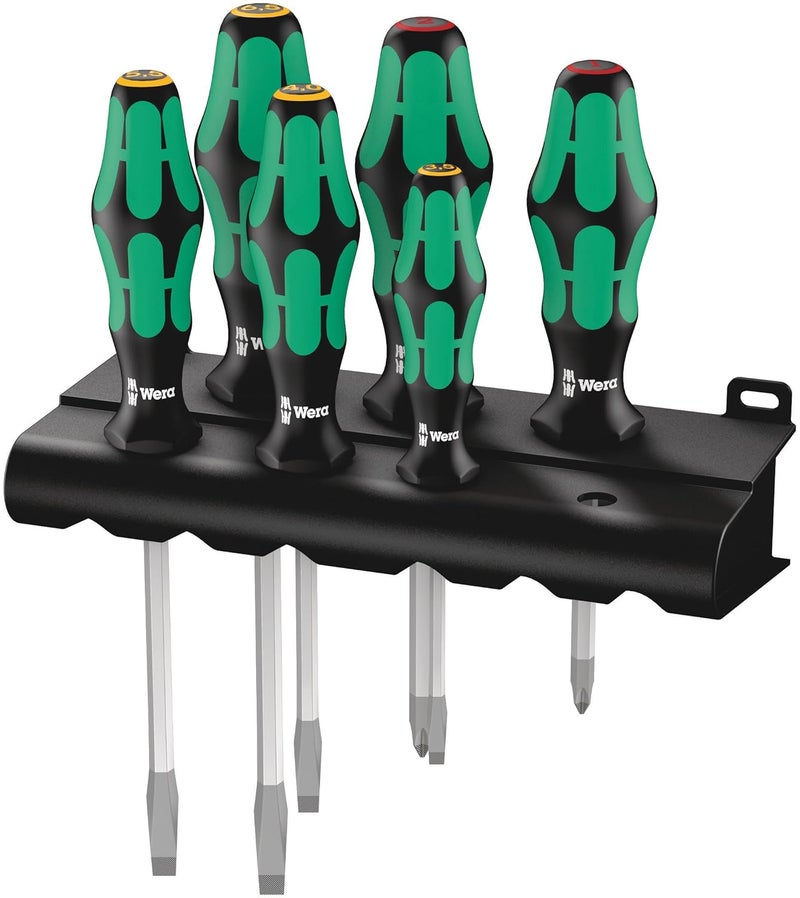 Wera Wera 05007680001 Kraftform Plus 334 SK/6 Screwdriver Set and Rack, Lasertip, 6-Piece  - Image 1