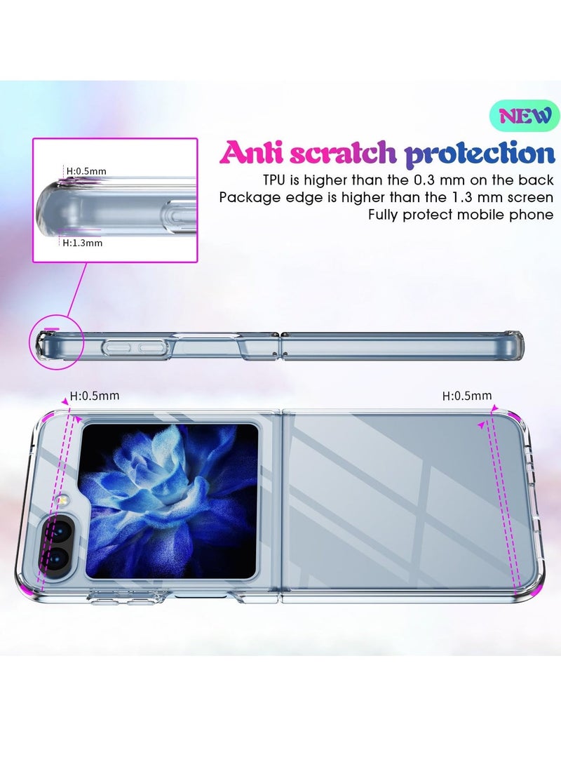 Raxoom Crystal Clear Hard Case for Samsung Galaxy Z Flip 5 â€“ Slim, Shockproof, and Premium Transparent Protection - Image 4