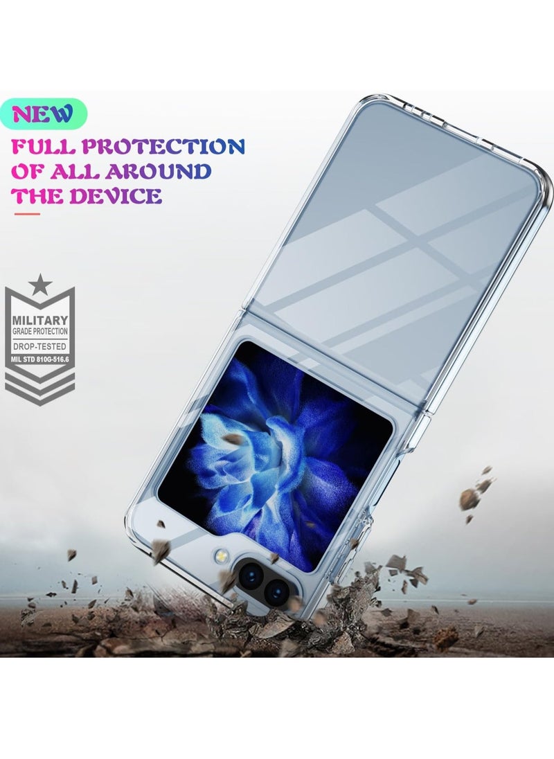 Raxoom Crystal Clear Hard Case for Samsung Galaxy Z Flip 5 â€“ Slim, Shockproof, and Premium Transparent Protection - Image 2