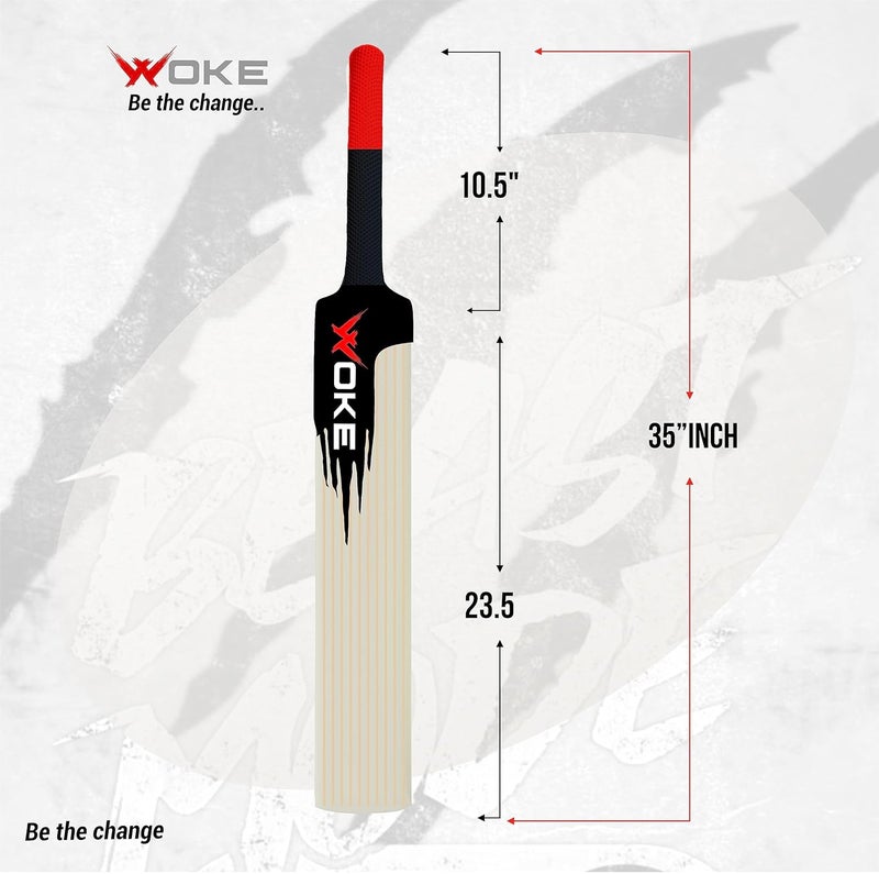 WOKE Stalwart Beast Heavy Duty Plastic Cricket Bat, Full Size (34” X 4.5” inches) Premium Hybrid Bat for All Age Groups – Kids/Boys/Girls/Adults (Beast (Natural) - Image 3