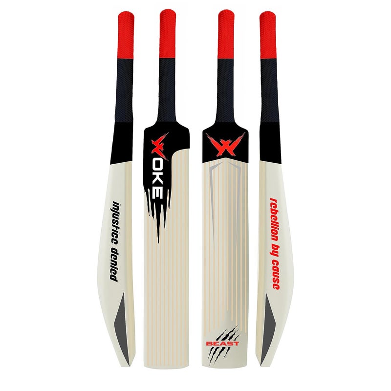 WOKE Stalwart Beast Heavy Duty Plastic Cricket Bat, Full Size (34” X 4.5” inches) Premium Hybrid Bat for All Age Groups – Kids/Boys/Girls/Adults (Beast (Natural) - Image 1