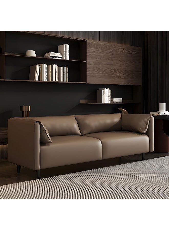 Comfynest Modern Faux Leather Small Loveseat With Foam Seat Fill & Pillow Top Arm - Image 2