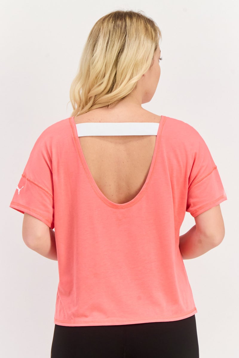 PUMA Women Sportswear Fit Short Sleeves Training Top, Pink - Image 3