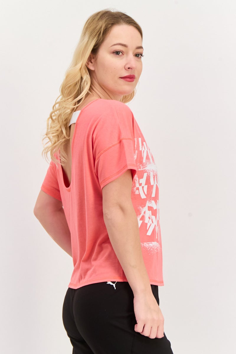 PUMA Women Sportswear Fit Short Sleeves Training Top, Pink - Image 2