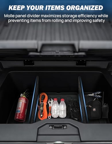 JOYTUTUS Steel Gear Locker Dividers Compatible with Cybertruck 2026 2025 2024 2023 Sub Trunk Dividers Organizers Trunk Lower Bed Storage Molle Panel Dividers Cybertruck Accessories - Image 2
