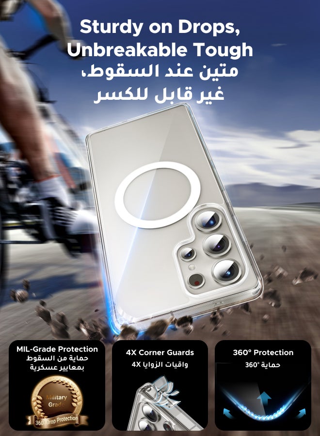 Concretization Samsung Galaxy S25 Ultra Case Magnetic Cover, MagSafe Compatible, Mil Grade Drop Tested, Innovative iCrystal Tech, Mil-Grade Protection Protective Slim Clear Transparent Case 6.9-Inch, Clear - Image 3