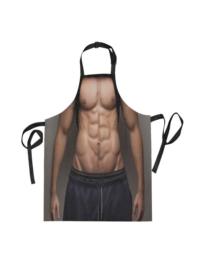زد زد كي كي او مآزر مطبخ للكبار بتصميم مرح لرجل مفتول العضلات، مئزر مزود بجيوب، مناسب للرجال والنساء، قابل للتعديل عند الرقبة، مناسب للطبخ والخبز أو البستنة، مئزر للجنسين، مصنوع من قماش التويل، متعدد الأنماط - Image 1