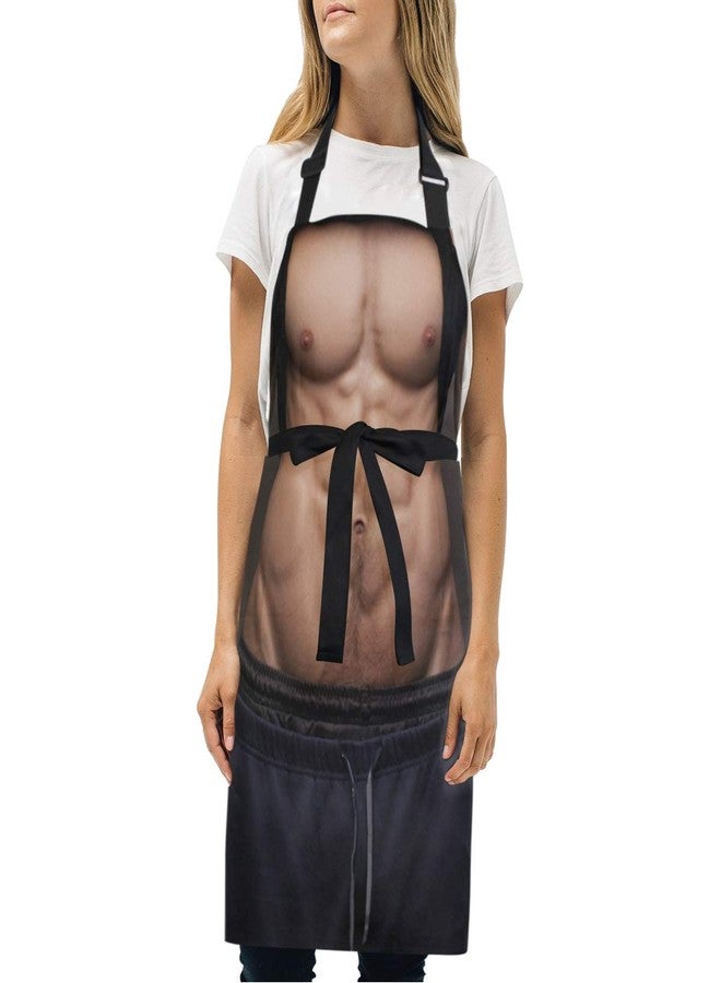 زد زد كي كي او مآزر مطبخ للكبار بتصميم مرح لرجل مفتول العضلات، مئزر مزود بجيوب، مناسب للرجال والنساء، قابل للتعديل عند الرقبة، مناسب للطبخ والخبز أو البستنة، مئزر للجنسين، مصنوع من قماش التويل، متعدد الأنماط - Image 2