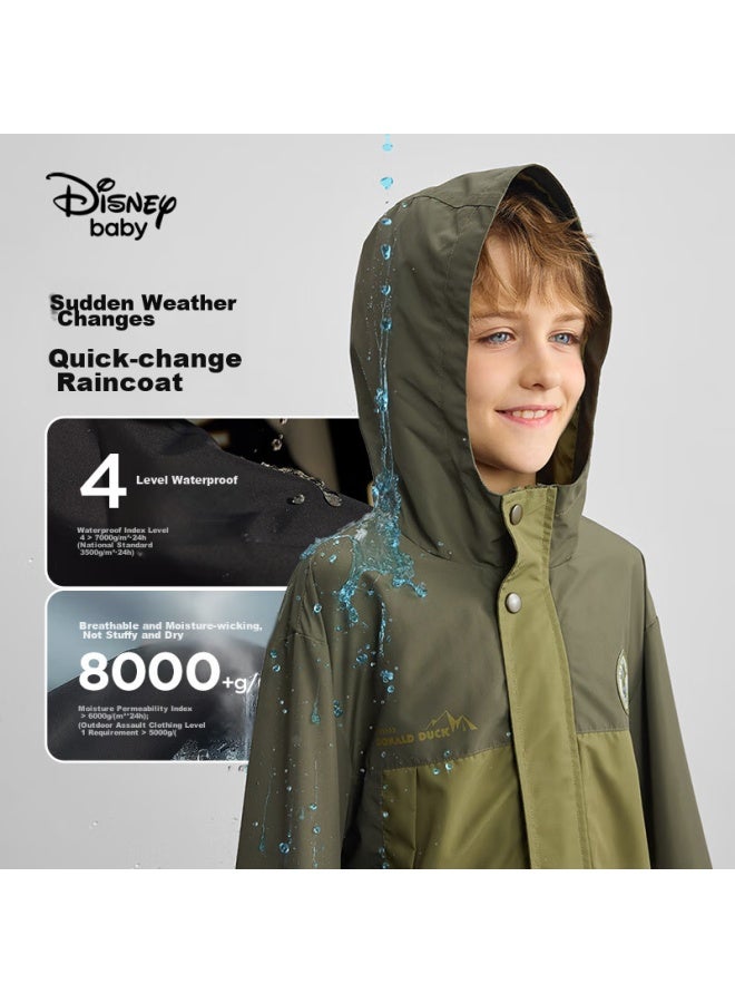Disney Disney Children's Clothing, Boys And Girls Three-in Jacket, Waterproof, Breathable, Wear-resistant, Warm Outerwear, Spring And Autumn, Db431ie19, Green, Size 120 - Image 3