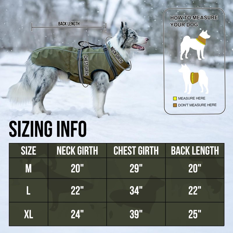 OneTigris Dog Coat with Harness - Reflective Adjustable Coats for Medium and Large Dogs, Waterproof Warm Winter Coat, Soft Heavy Fleece Lining with Back Zipper Dog Jackets - Image 2