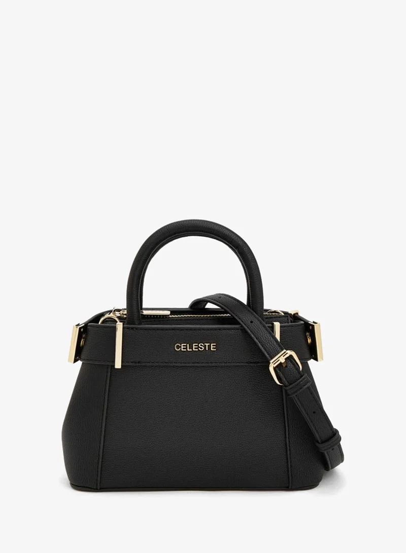 سيليست Textured Satchel Bag With Detachable Strap