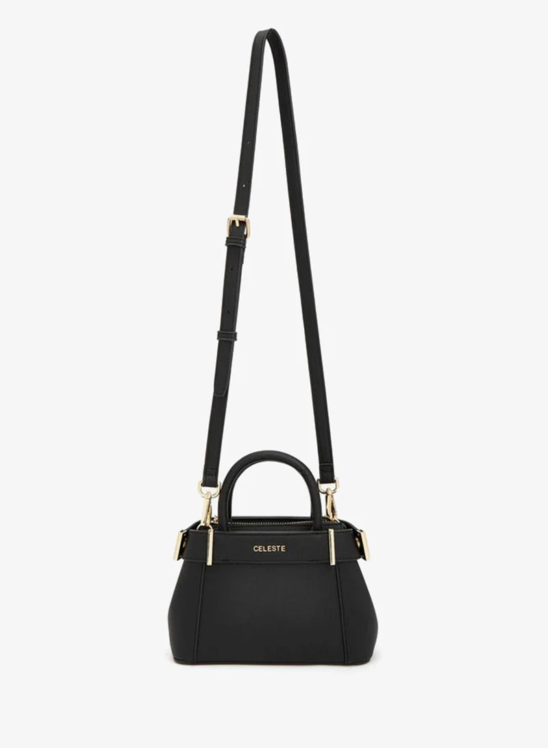 سيليست Textured Satchel Bag With Detachable Strap