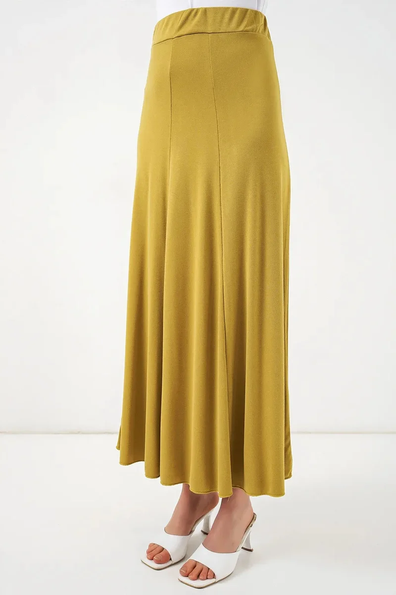Big Dart Green BDART High Waist A-Line Maxi Skirt for Women | Best Price UAE