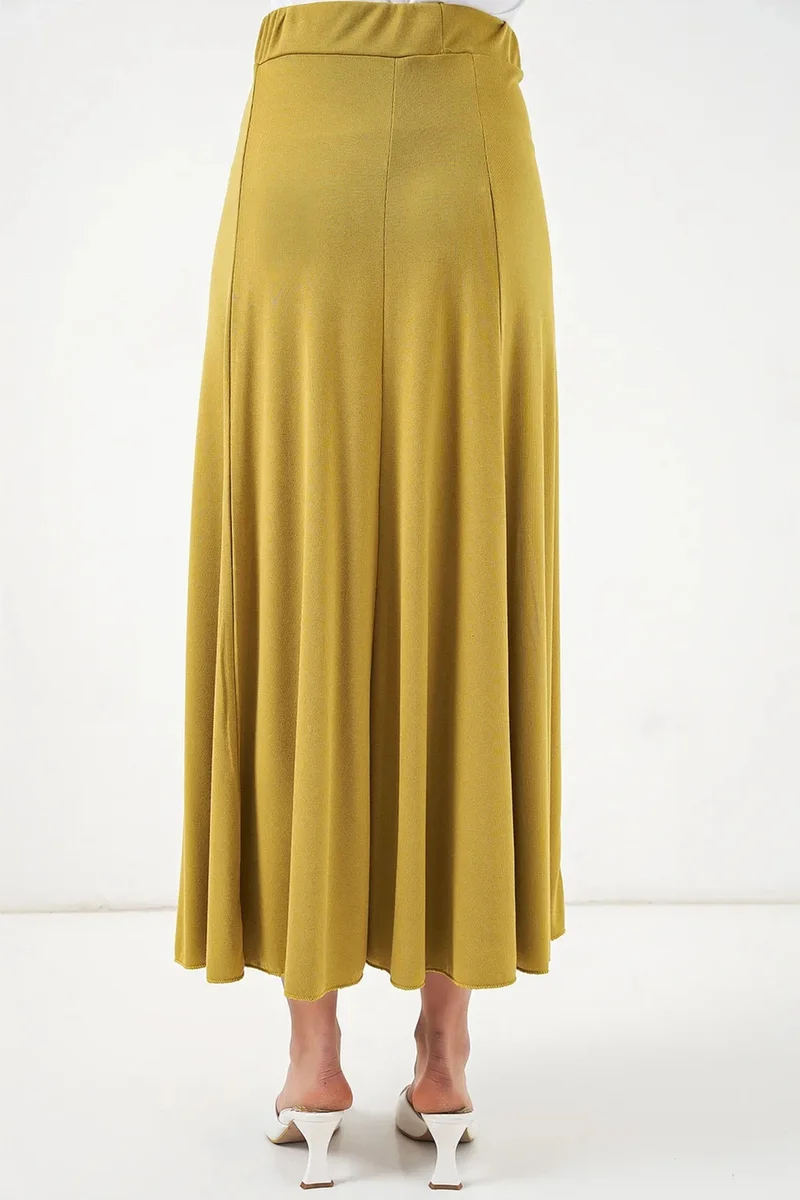 Big Dart Green BDART High Waist A-Line Maxi Skirt for Women | Best Price UAE