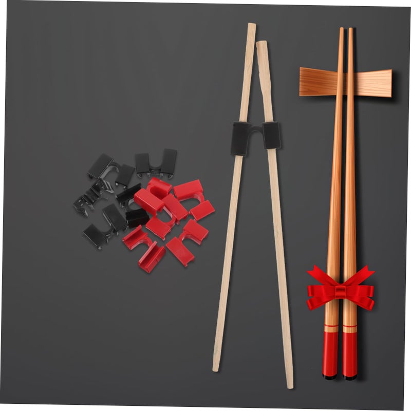 Chopstick Training Helpers 10pcs Black Red For Kids And Seniors Dining Skill Tool - Image 5