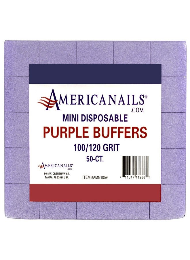 AMERICANAILS .COM Americanails Mini Purple Buffers - (100/120 Grit) - Professional Salon Quality Buffing Blocks for Nails - Buff Nails Prior to Application of Polish, Gel Polish, Gel, Acrylic, Double-Sided, 50 Ct - Image 1