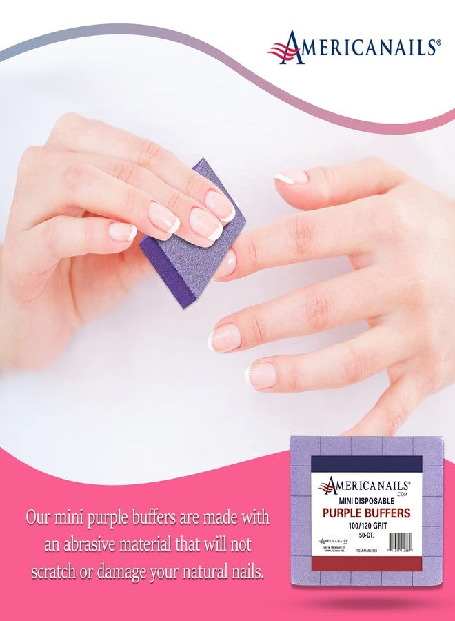 AMERICANAILS .COM Americanails Mini Purple Buffers - (100/120 Grit) - Professional Salon Quality Buffing Blocks for Nails - Buff Nails Prior to Application of Polish, Gel Polish, Gel, Acrylic, Double-Sided, 50 Ct - Image 5