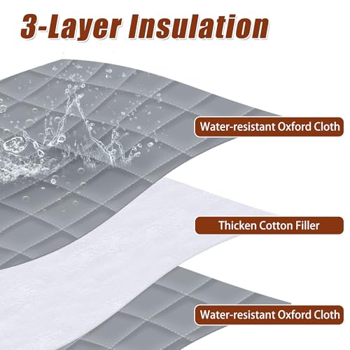 UYEDUJZ 39 x 63 Inch Thermal Window Cover for Winter, 3 Layer Oxford Cotton Visible Insulated Windows Cover Blanket, Cold Weather Winter Window Insulation Kit Thermal Curtain for Winterizing and Keeping Warm - Image 3