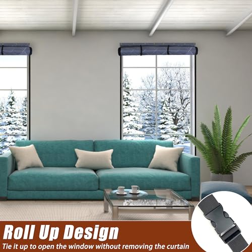 UYEDUJZ 39 x 63 Inch Thermal Window Cover for Winter, 3 Layer Oxford Cotton Visible Insulated Windows Cover Blanket, Cold Weather Winter Window Insulation Kit Thermal Curtain for Winterizing and Keeping Warm - Image 5