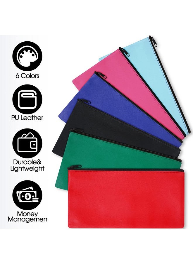 Potchen 18 Pieces Money Bank Bag With Zipper For Cash Bank Bags With Zipper 11 X 6 Inch Security Bank Deposit Bag Leatherette Money Cash Coin Check Wallet Pouch (Multi Color) - Image 4